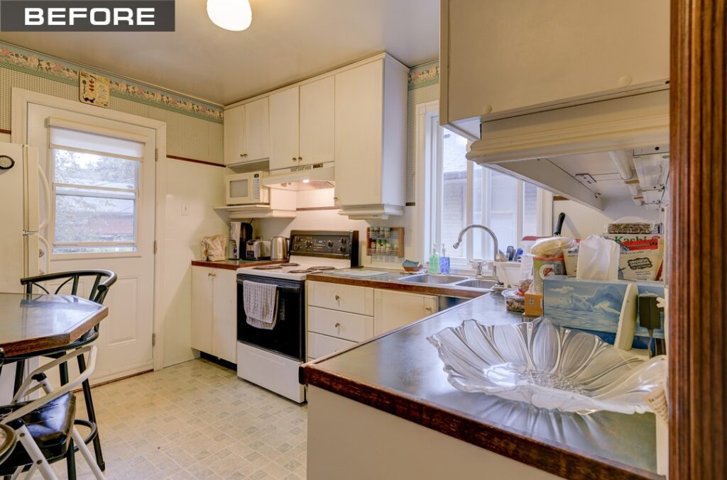 Dated Cramped Kitchen Before