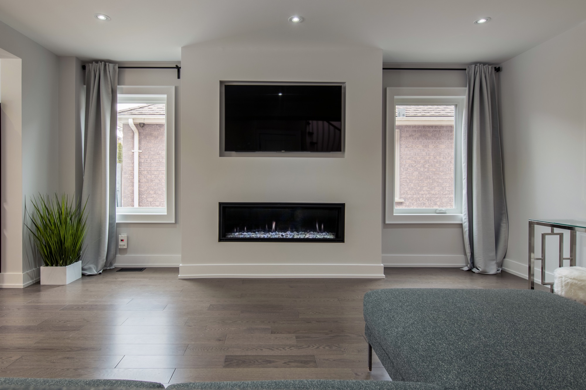 modern fireplace