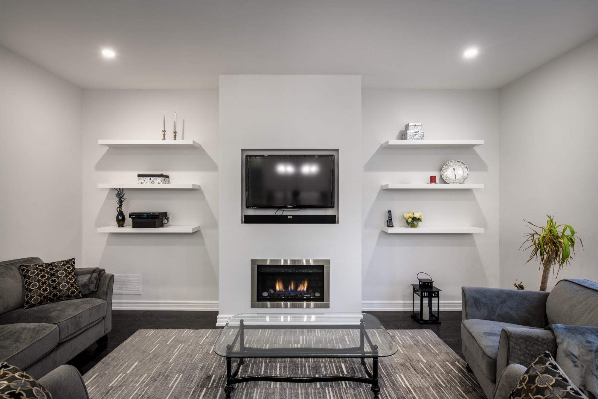 basement fireplace
