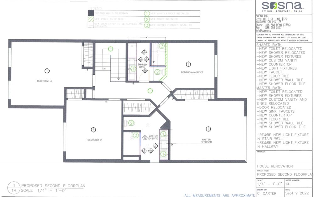 Sosna Renovation Drawings Proposed second floor remodel