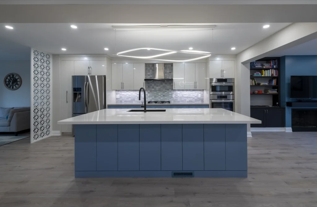 Blue And White Kitchen Renovation Designer Kitchen Toronto Space Remodeling