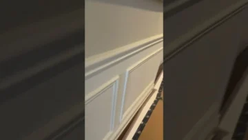 How We Protect Your Home During Renovations Wainscoting Wall Trim Moulding Painted Covered Flooring