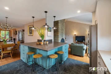 Kitchen Renovation Teal Cabinets Unique Colour Ideas Square Island Toronto