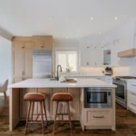 Open Concept Kitchen Renovation Wood And White Cabinets Warm Cozy Home GTA