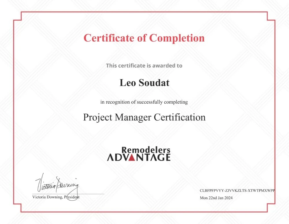 Remodelers Advantage Certified Project Manager Leo