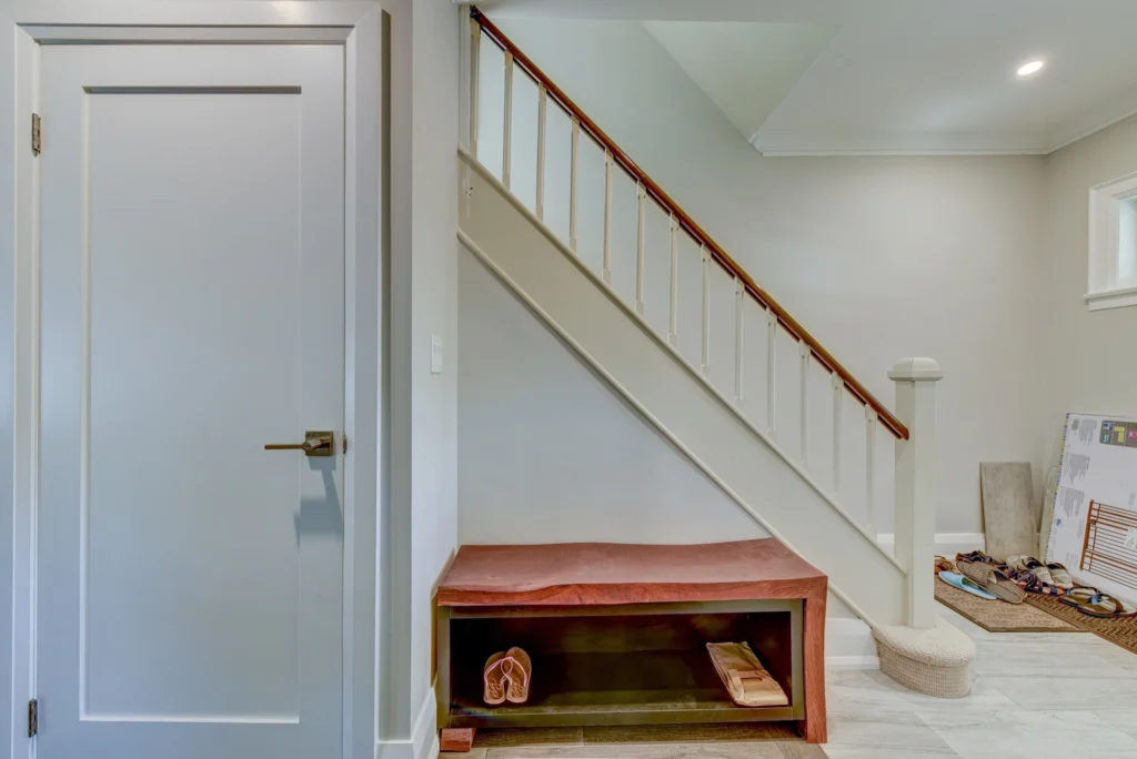 Stair Renovation Before Tight Dated Spaces Updated Refreshing Look