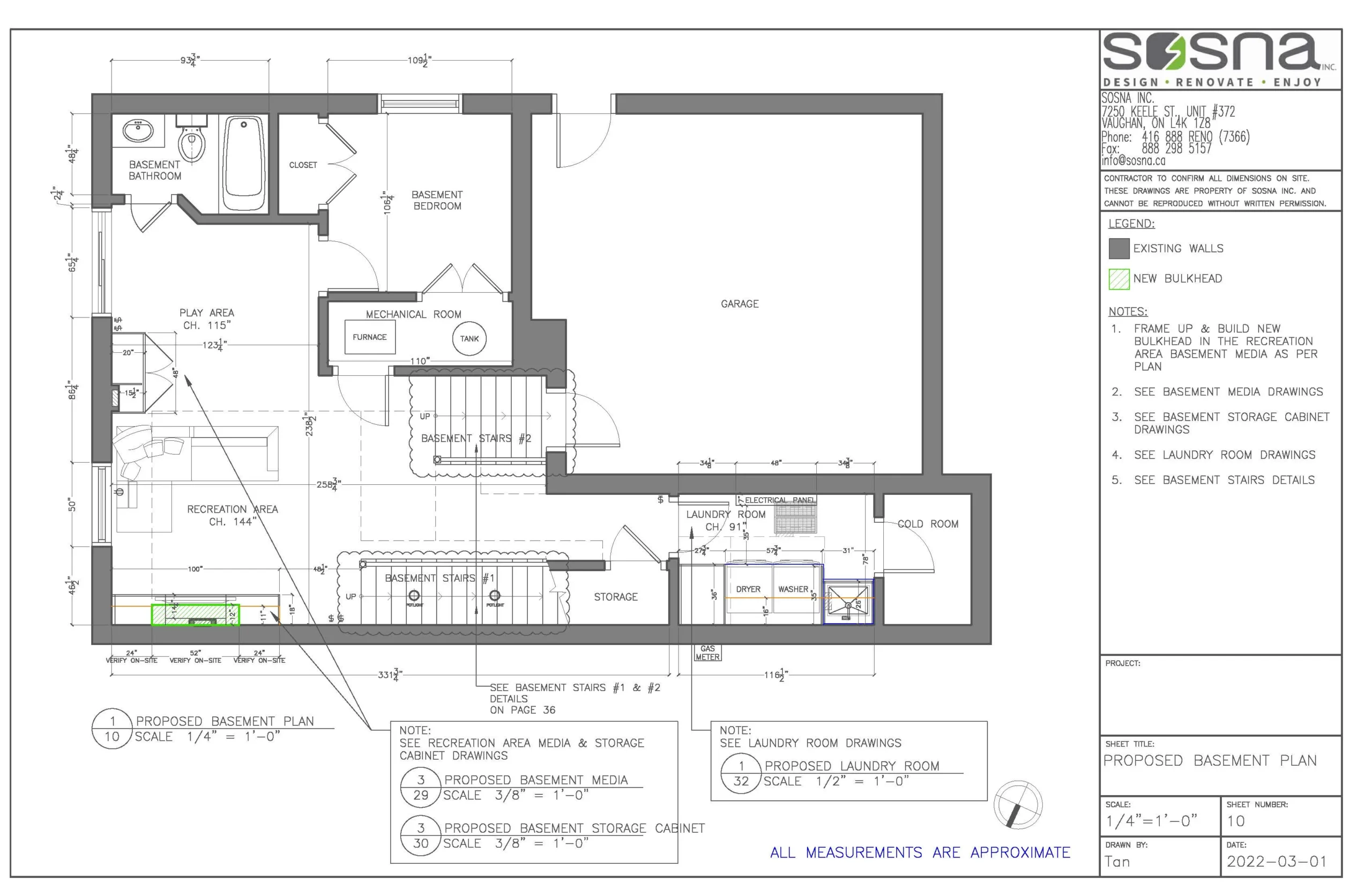 Kitchen Bathroom Basement and Laundry Room Renovation in Toronto Drawings 4