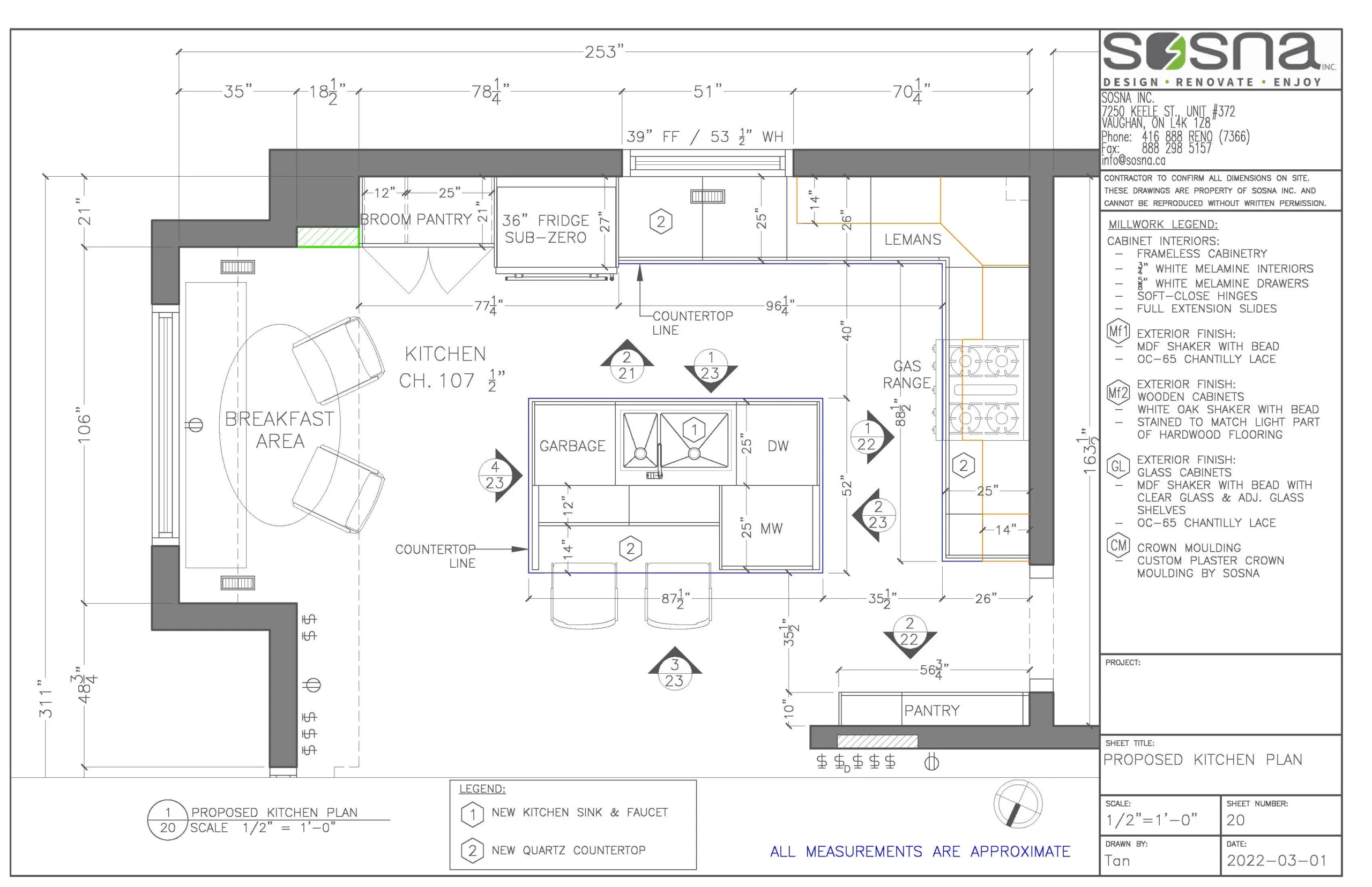 Kitchen Bathroom Basement and Laundry Room Renovation in Toronto Drawings 5