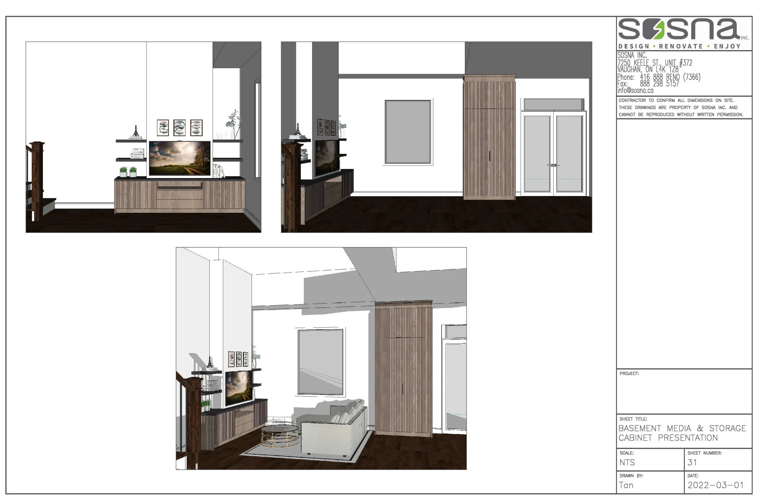 Kitchen Bathroom Basement and Laundry Room Renovation in Toronto Drawings 9