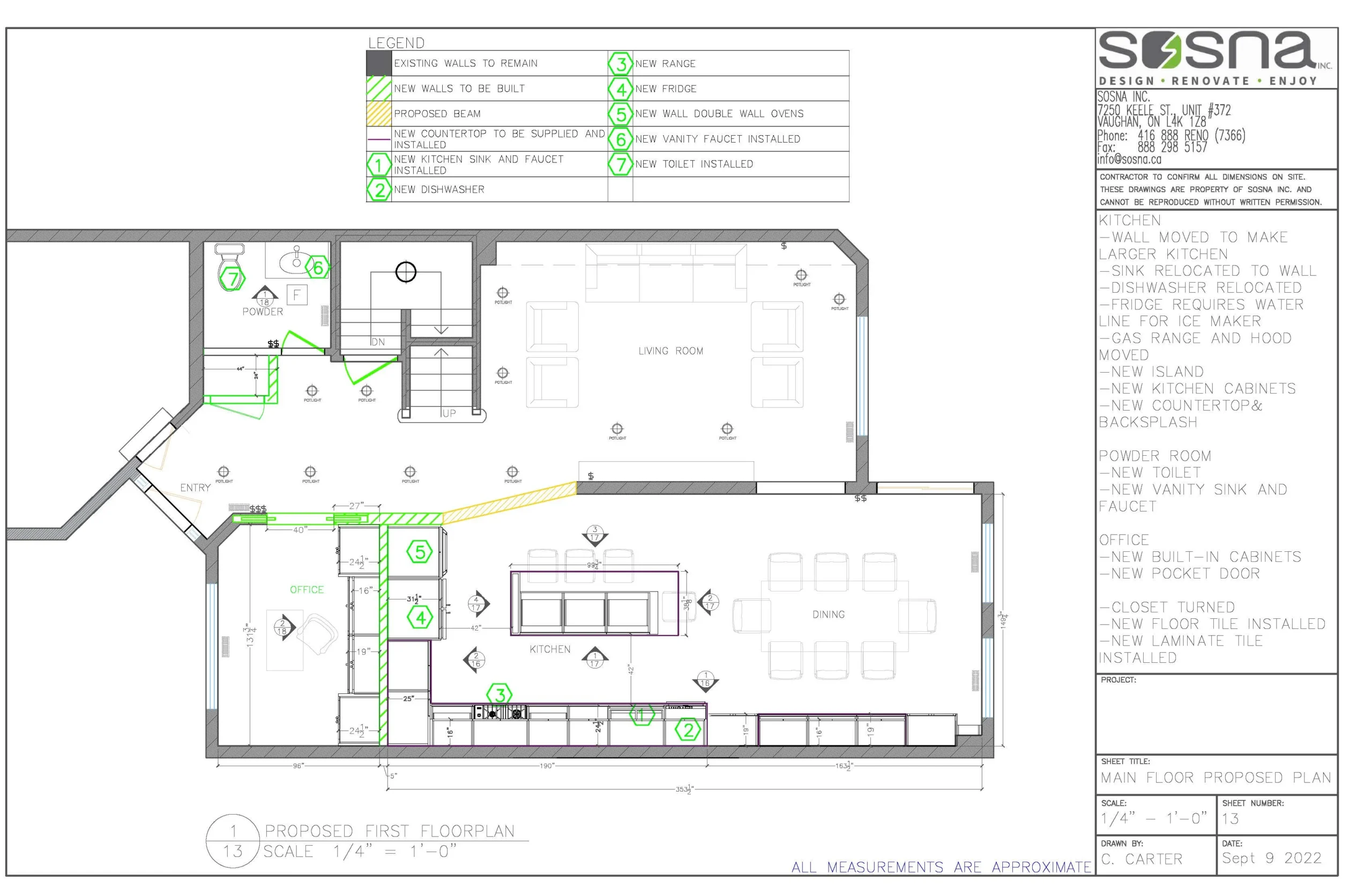 Kitchen Office and Bathroom Remodel in Vaughan Drawings 3