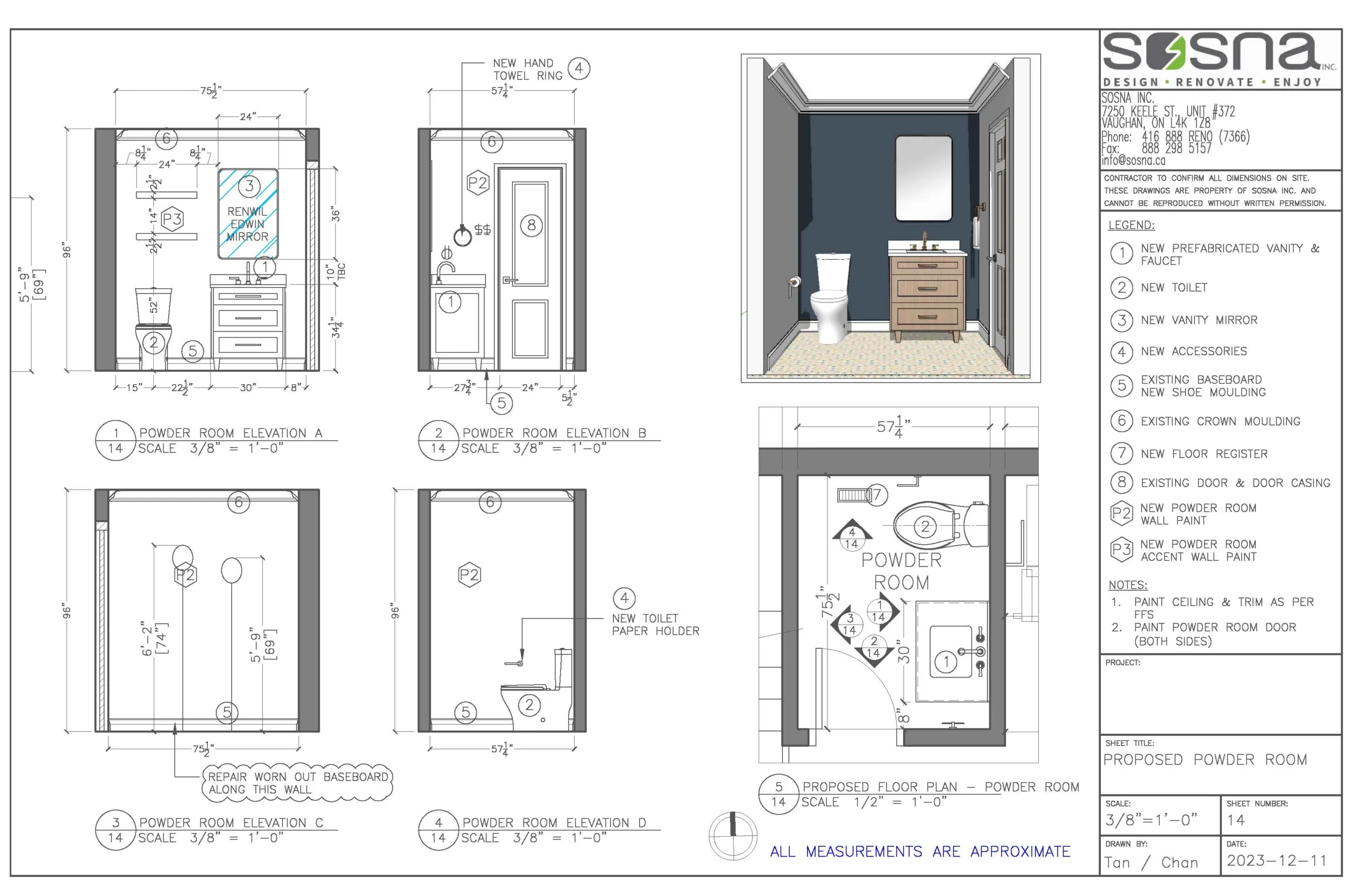 Kleinburg Multiple Bathroom Renovation for Returning Clients Drawings 4