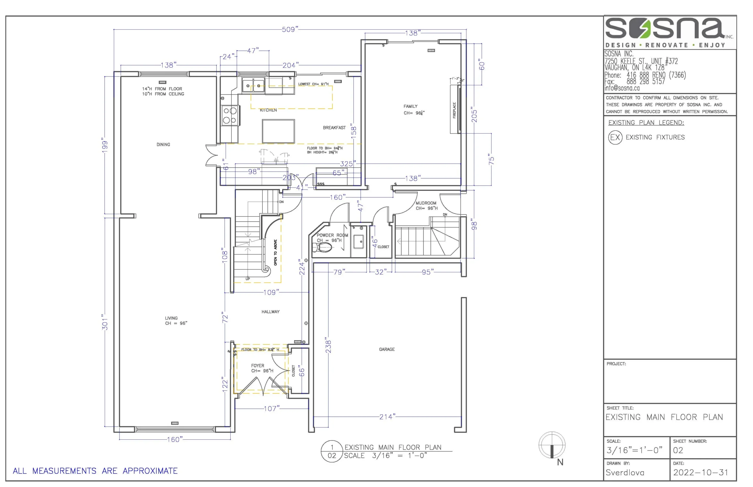 Main Floor And Bathroom Renovation in North York Drawings 1