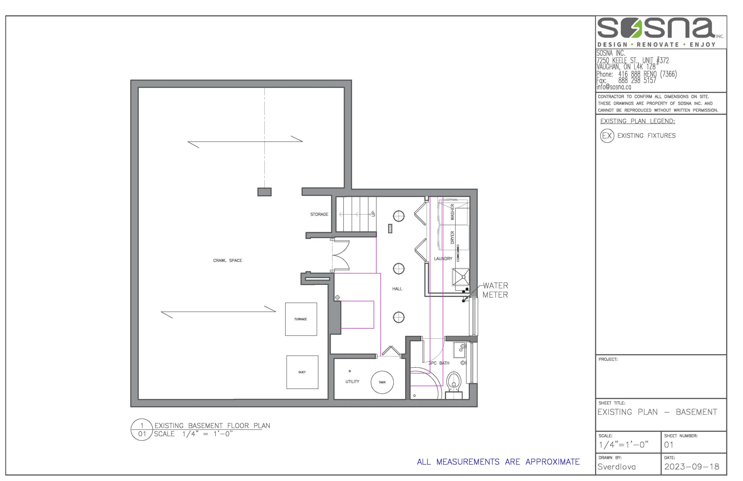 Modern Home Remodel North York Drawings 1