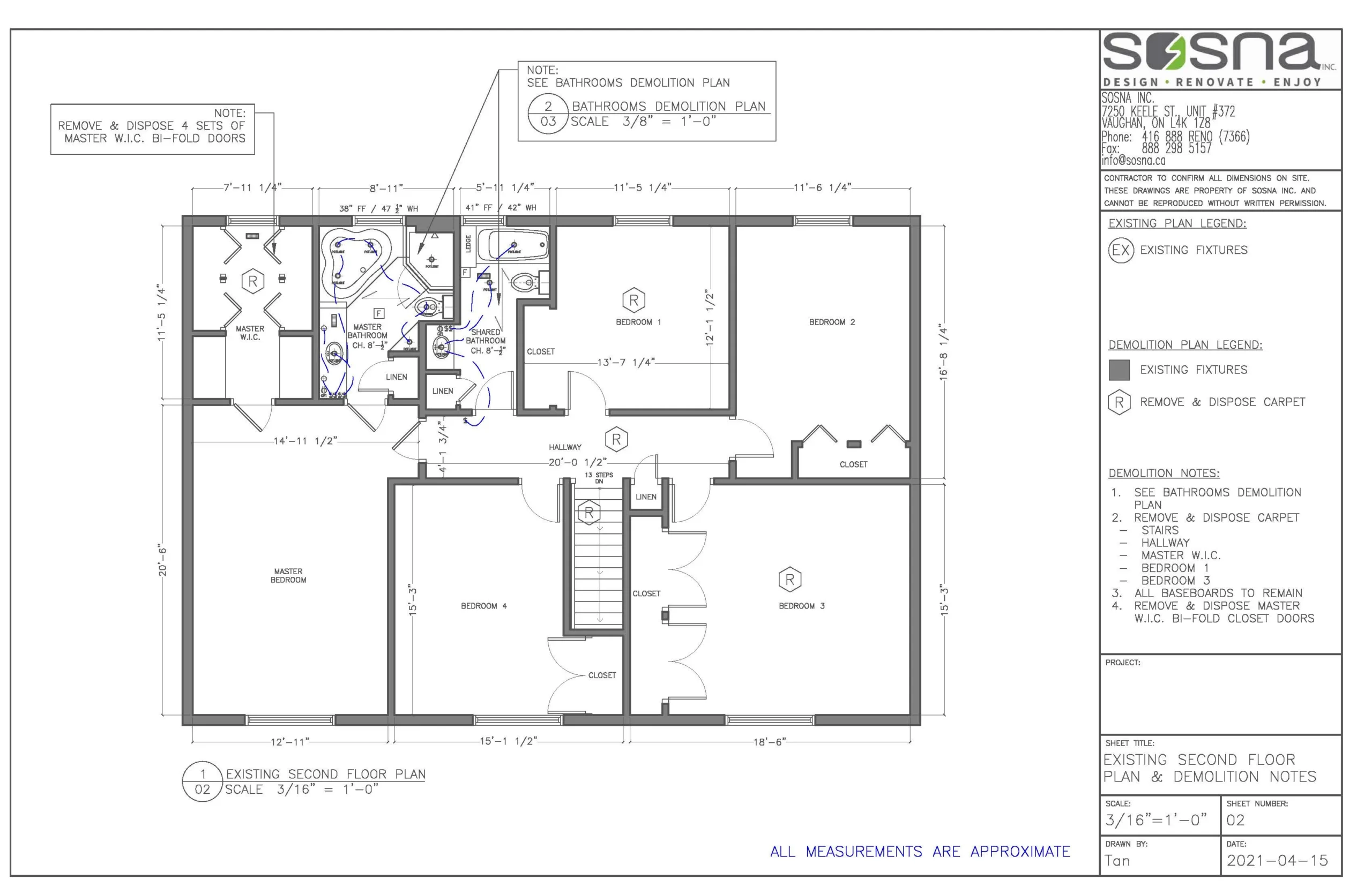 Multiple Bathroom Renovation in Etobicoke Drawings 1