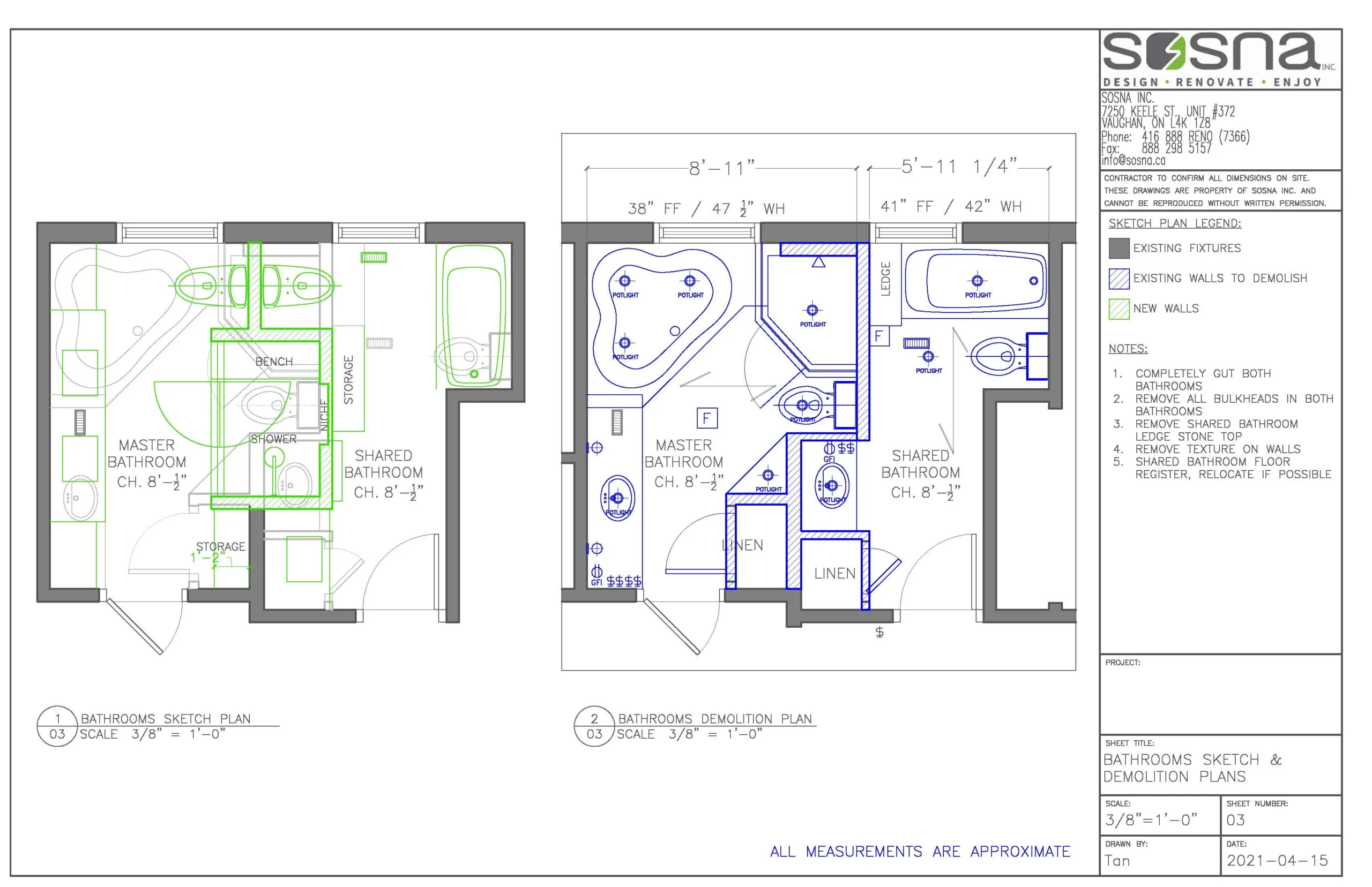 Multiple Bathroom Renovation in Etobicoke Drawings 2