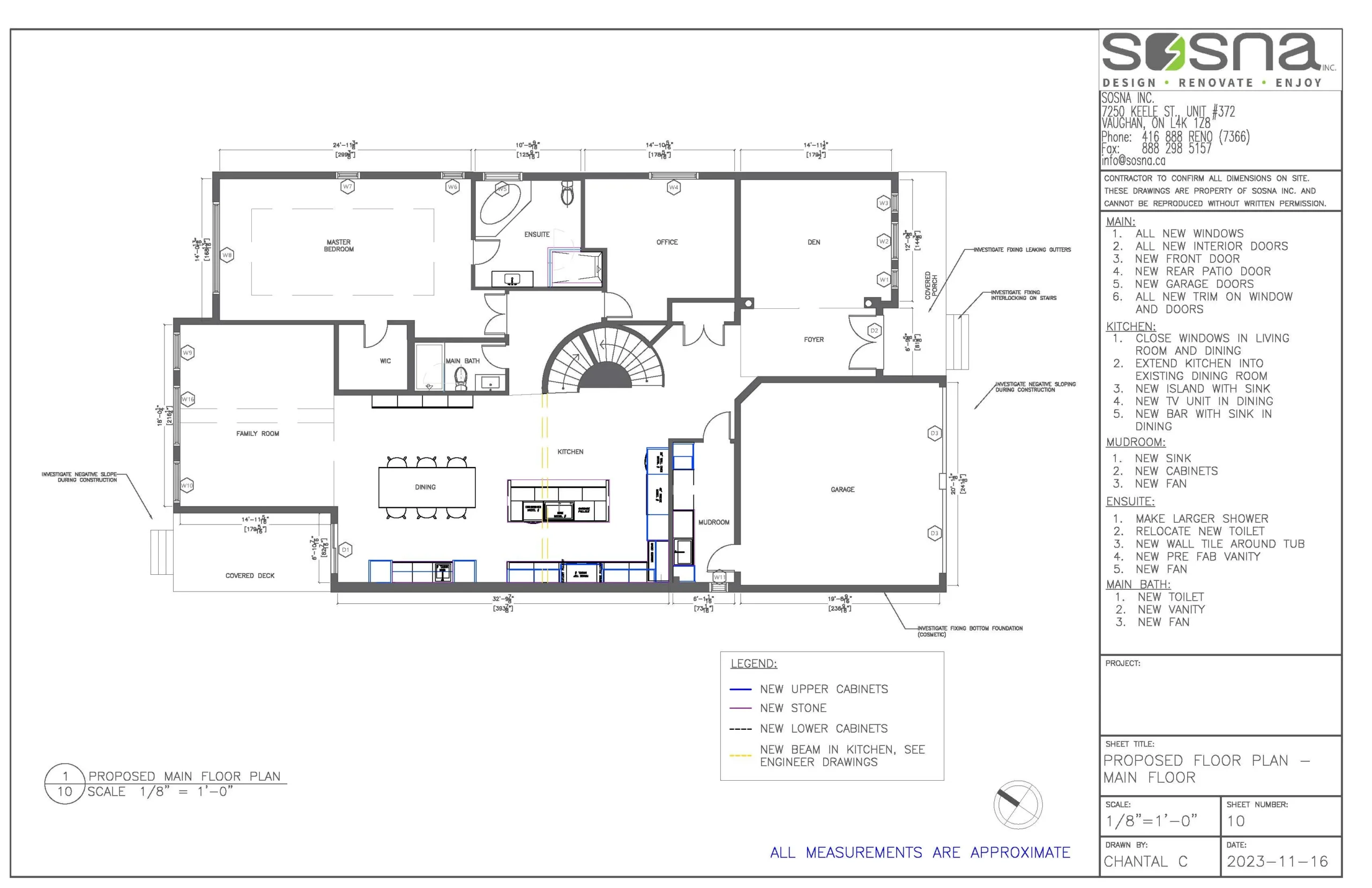 Richmond Hill Kitchen And Primary Ensuite Home Renovation Drawings 2