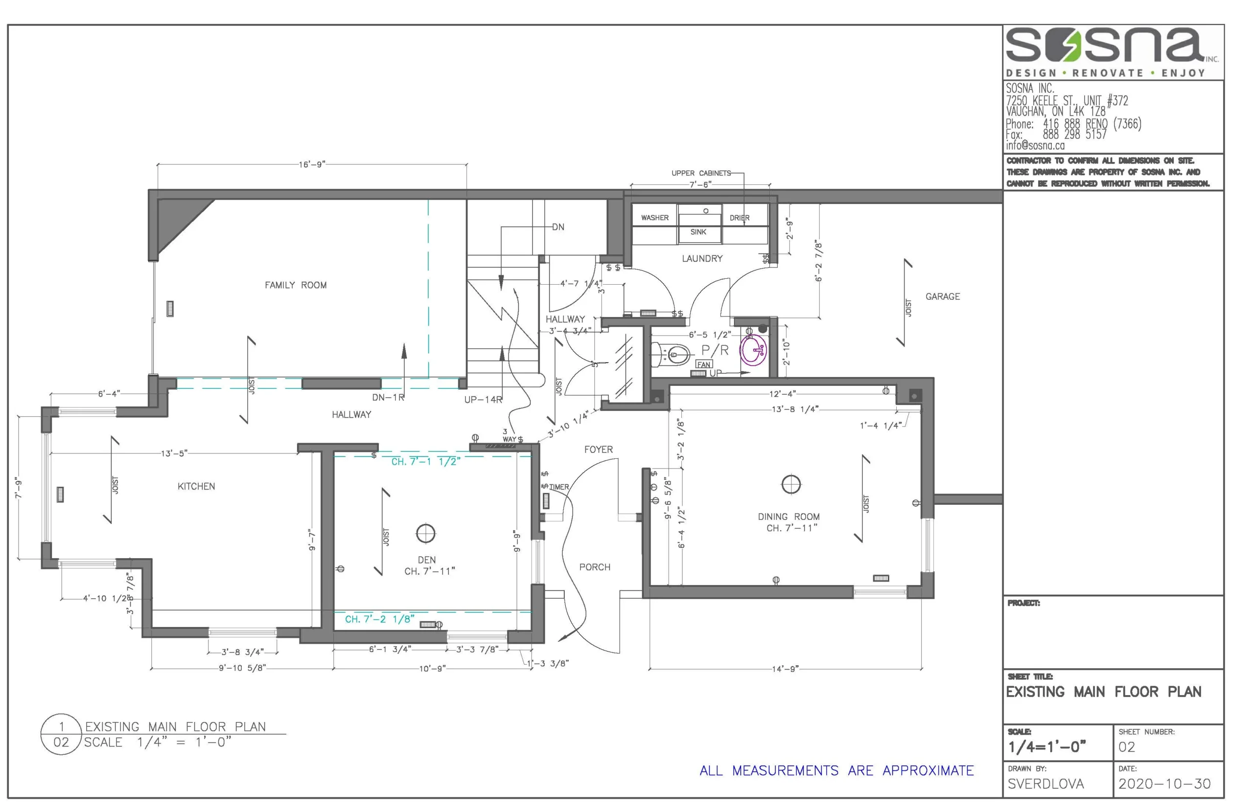 Thornhill Main Floor Renovation Drawings 1