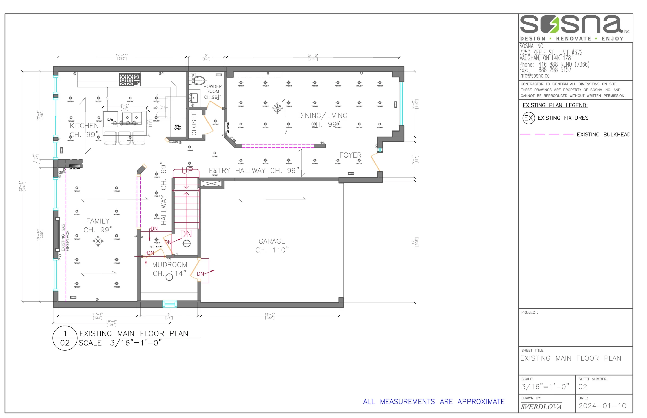 Modern Home Remodel North York Drawings 1