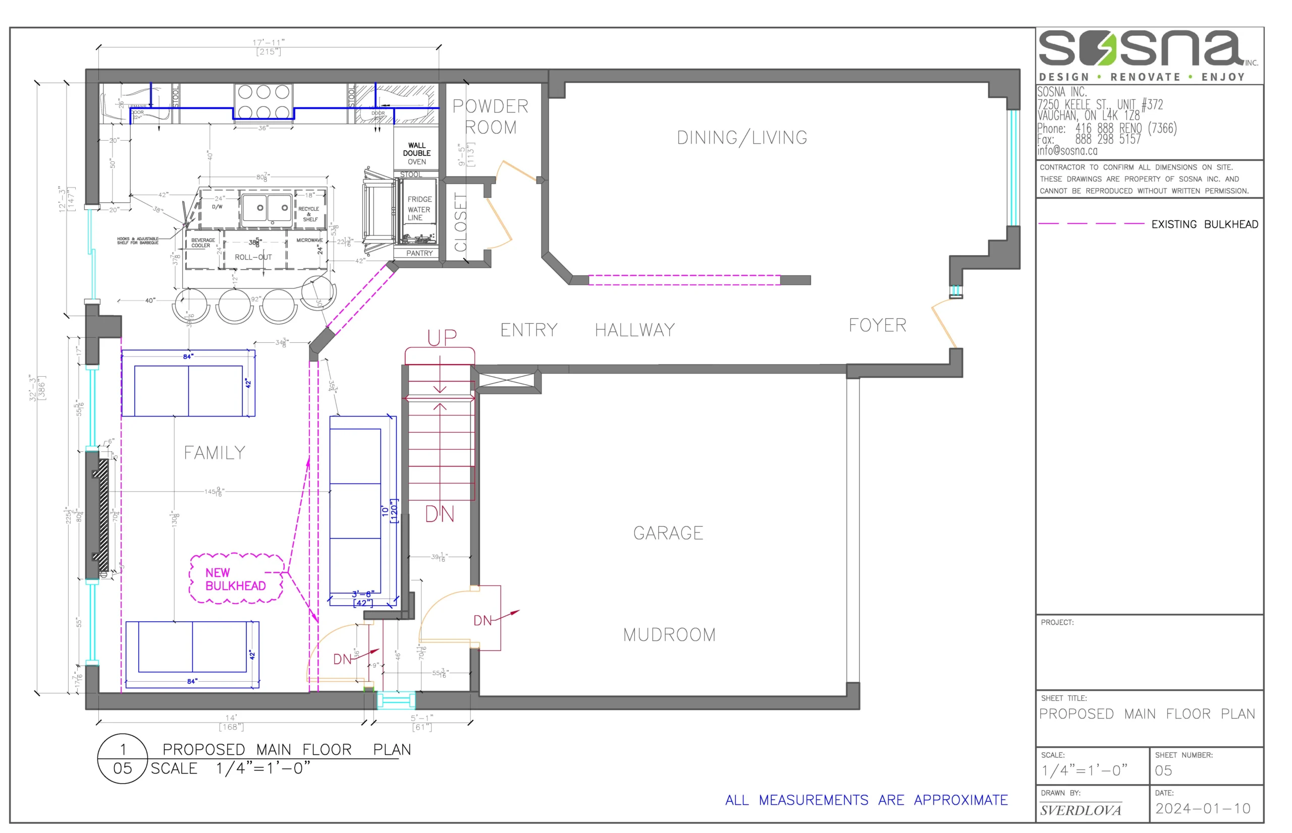 Modern Home Remodel North York Drawings 1