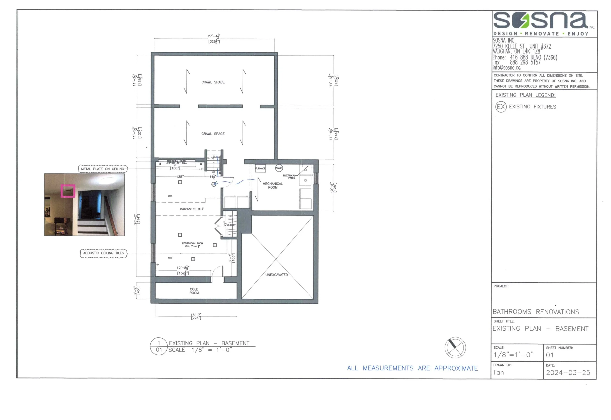 Existing Plan Maple Basement