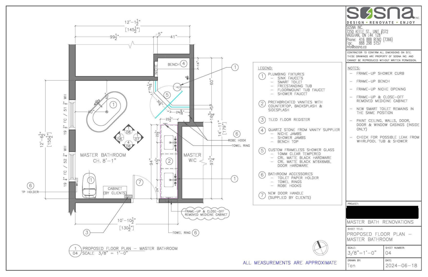 Renovation Drawings - Proposed Plan - Primary Bathroom