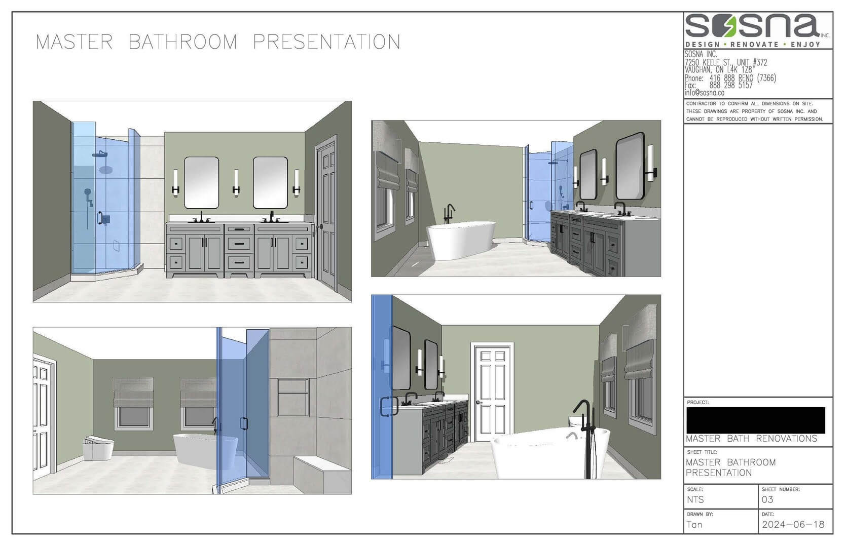 Renovation Drawings - Propsed 3D Plan - Primary Bathroom