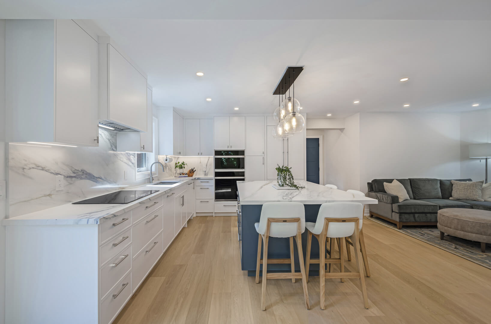 Bright Open Concept Kitchen After Renovation