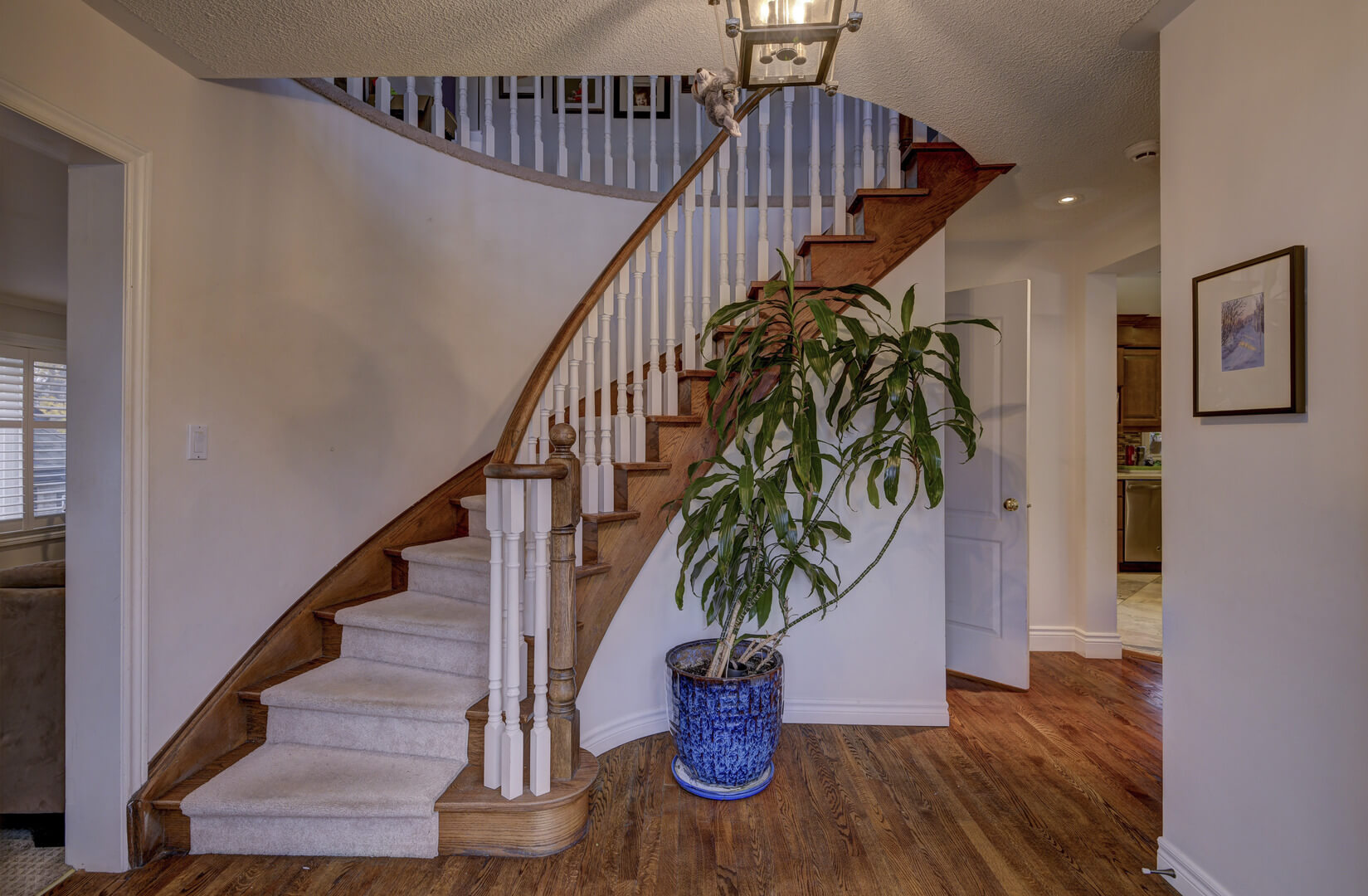Dark and Dated Staircase Before Renovation