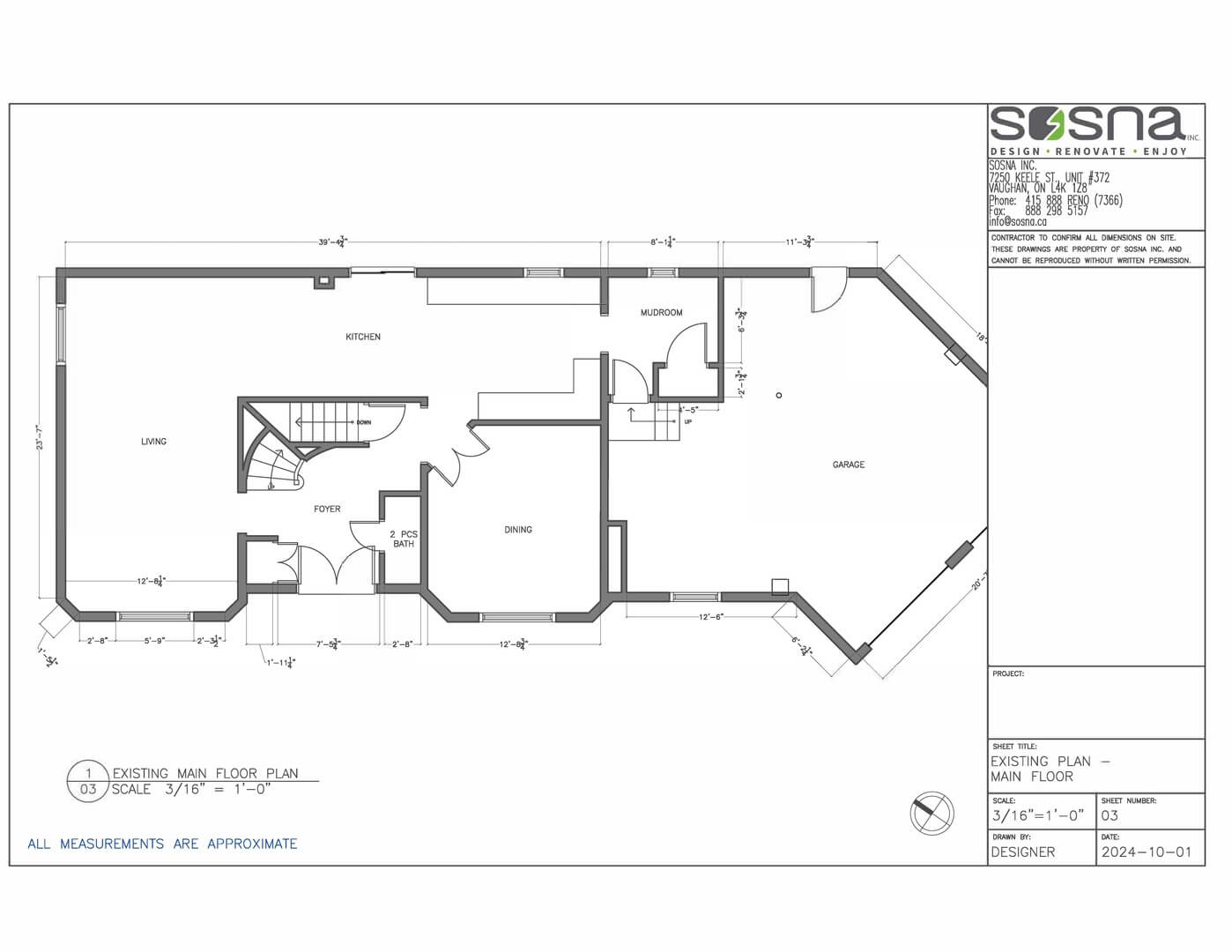 Existing Main Floor Drawings