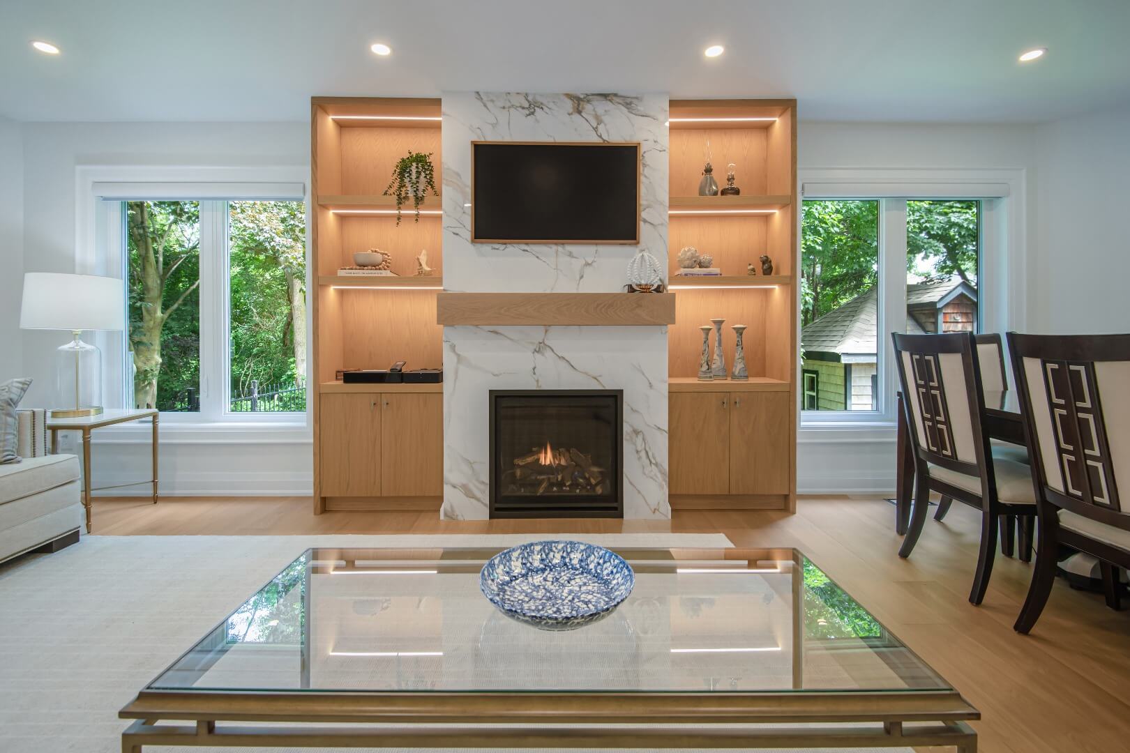 Modern Entertainment Unit and Fireplace