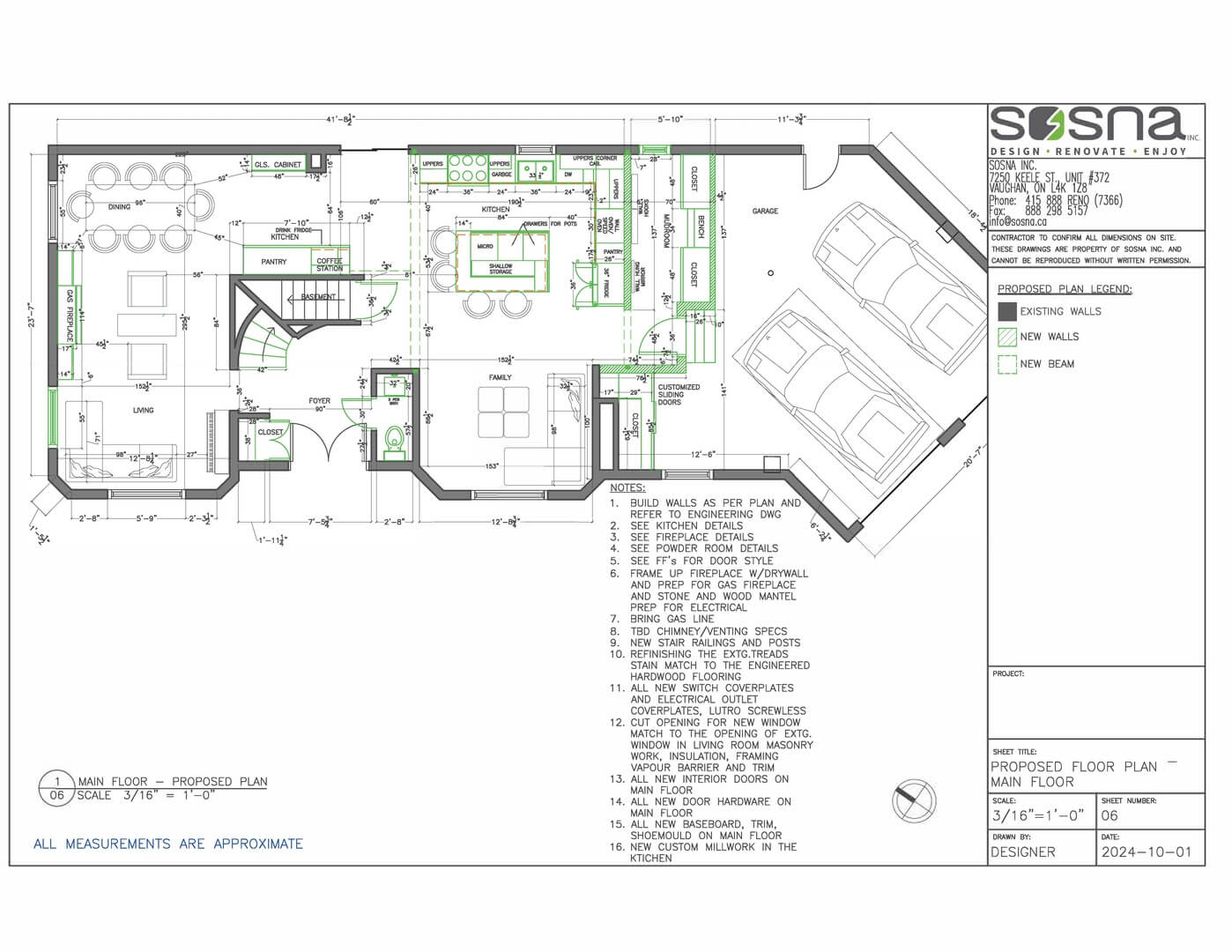 Proposed Main Floor Drawings