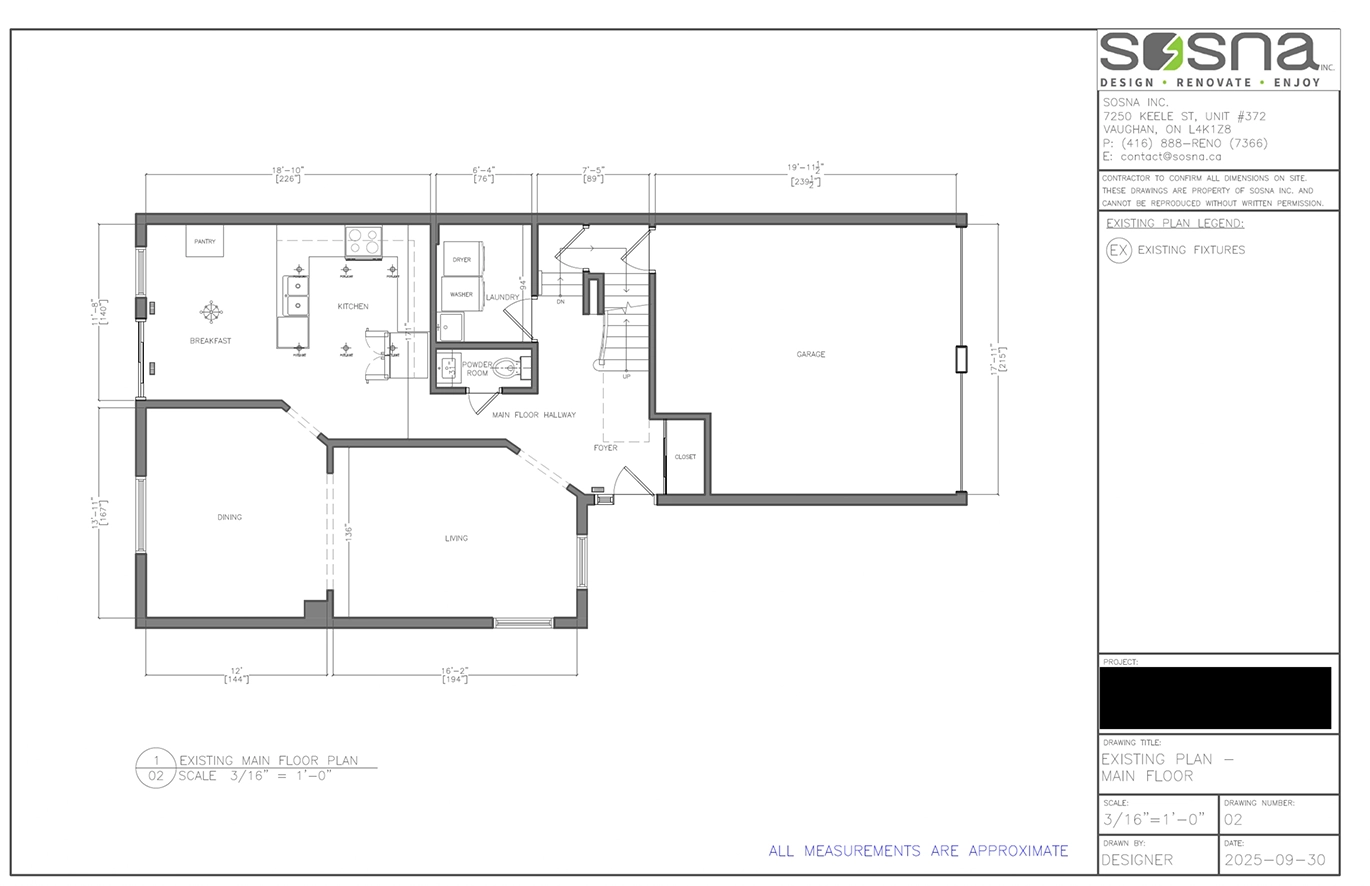 existing main floor pre-renovation drawings