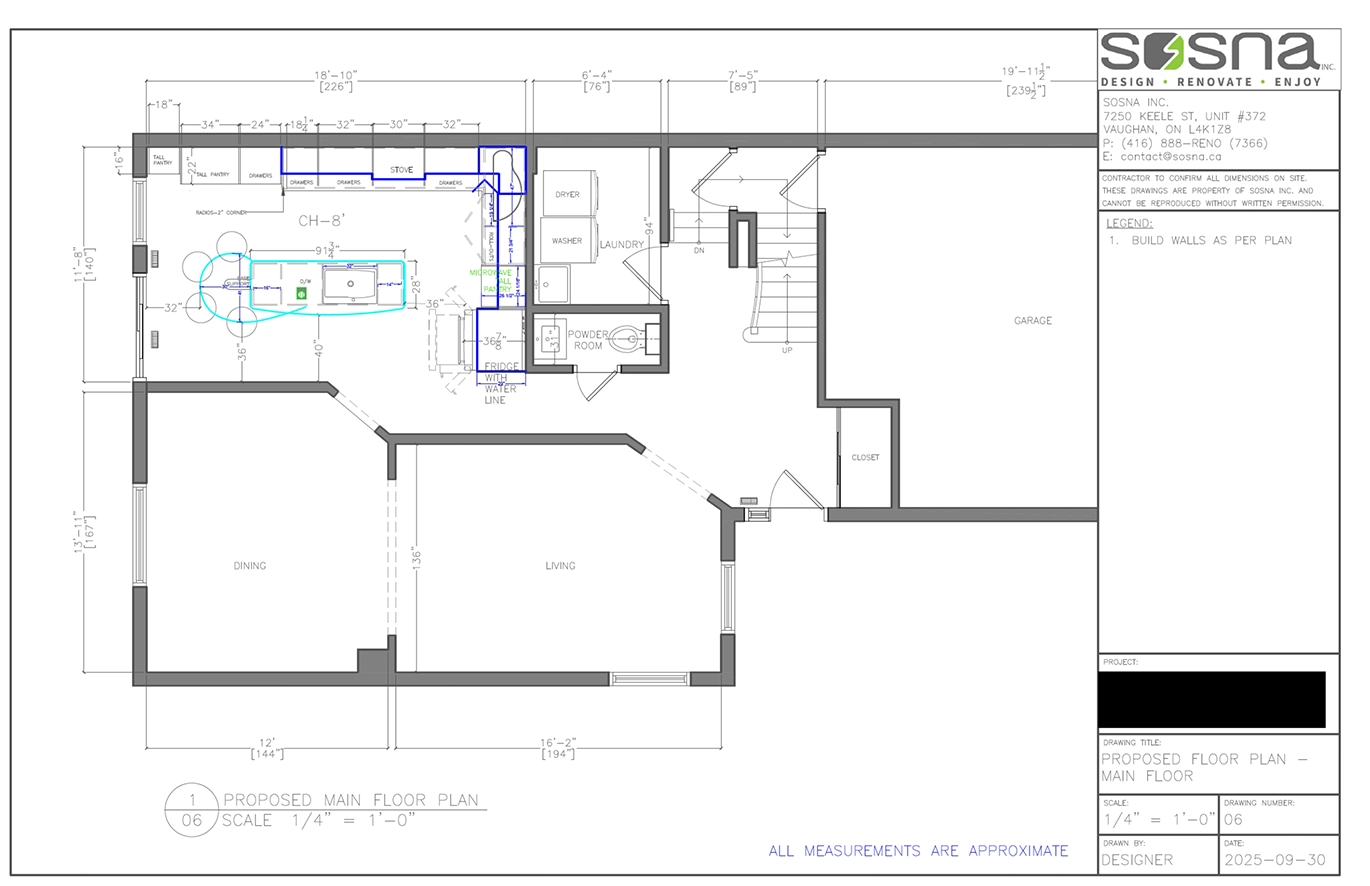 proposed renovation proposed main floor